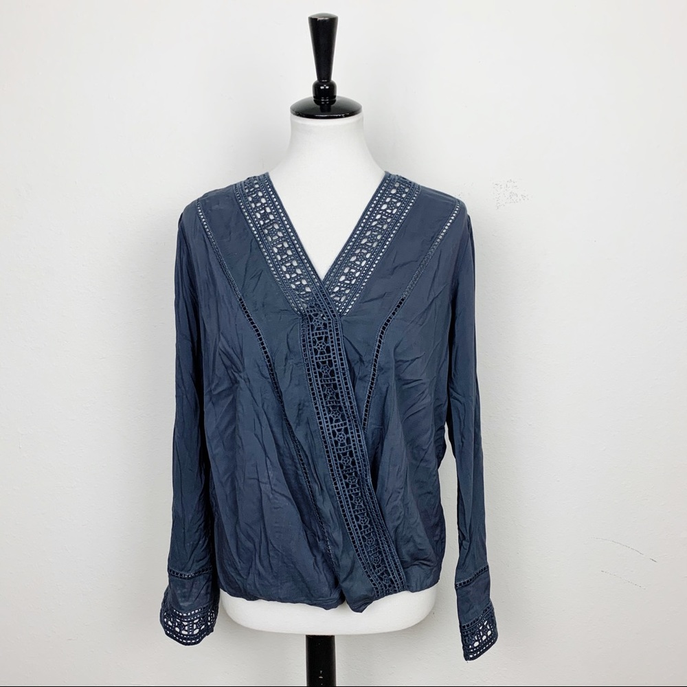 G x F Blue Boho Tunic Top Size Small
